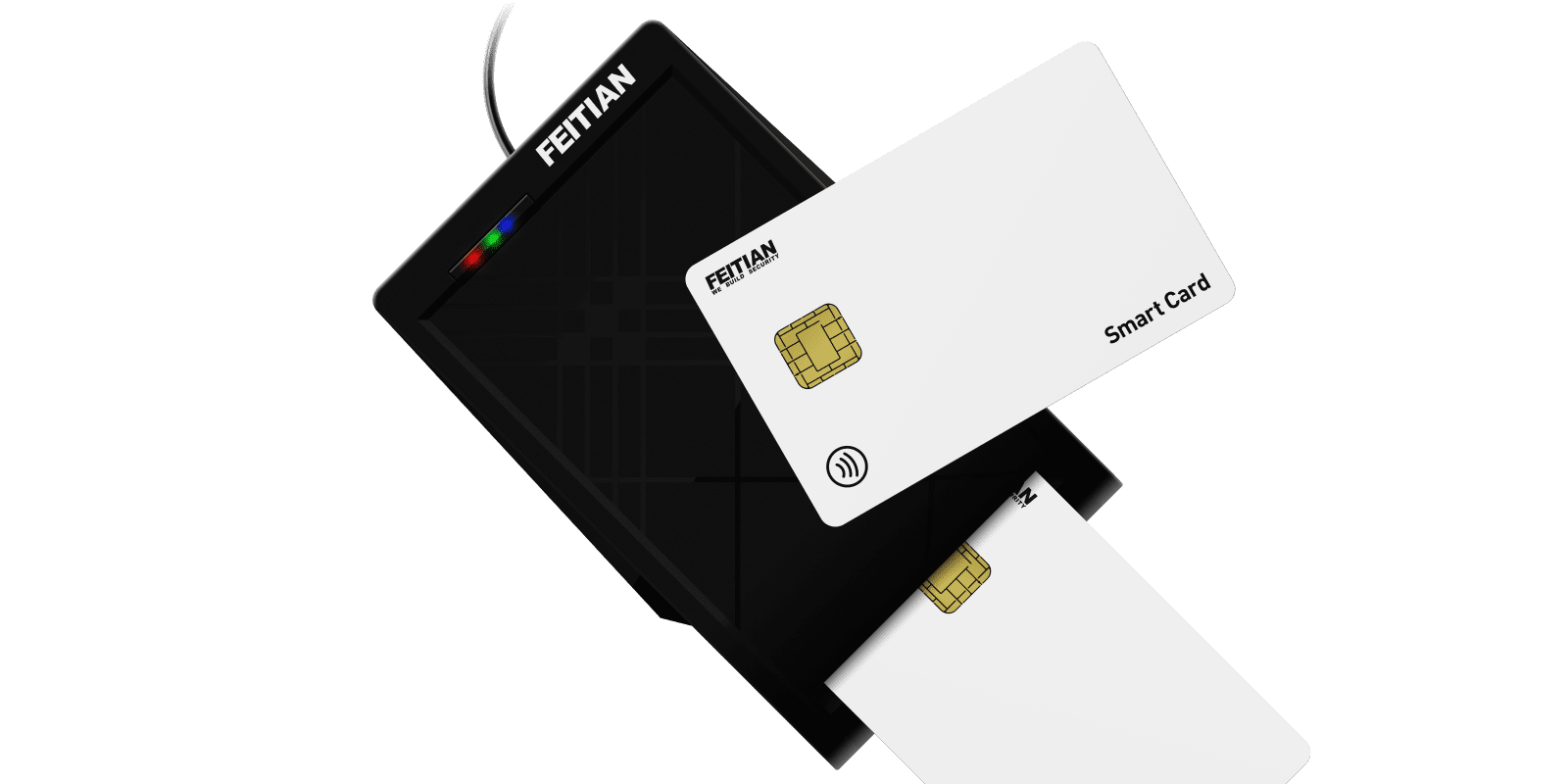 FEITIAN R502 Dual Interface Smart Card Reader supports to reading both contact Class A,B and C card (compatible with ISO 7816-1/2/3 T=0 and T=1) and contactless card (compatible with ISO 14443  TypeA and B)